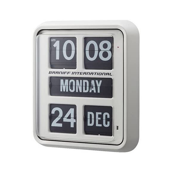 TWEMCO トゥエンコ 掛け時計 パタパタ時計 カレンダー表示 ロータリークロック　(OP-BQ-170WH) *受注生産納期60～90日