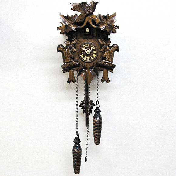掛け時計 からくり 森の時計 木製からくり鳩時計 ハト時計 カッコー時計 622QM (MD-622QM)