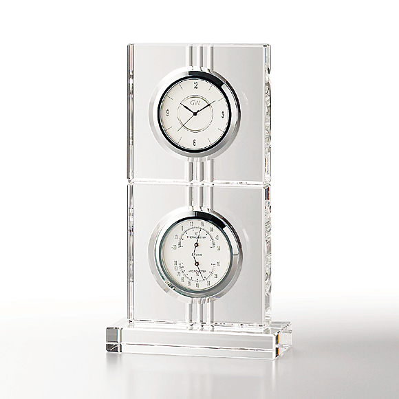 温湿度計付きガラス時計 エコロ (NSGW1000-11018)