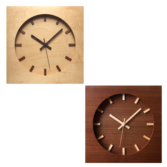 掛け時計｜掛け時計 木製 四角 電波時計 モダン バー表示 日本製 V 