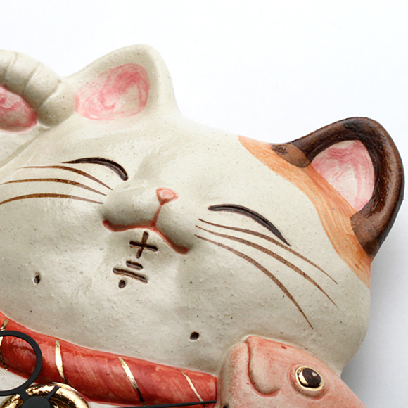 掛け時計｜振り子時計 アナログ 招き猫 掛け時計 陶器 日本製 和室 