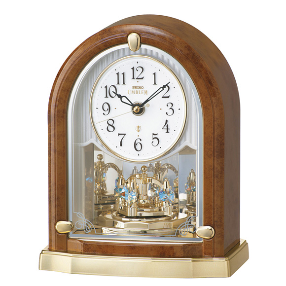 置き時計｜セイコー (SEIKO) EMBLEM からくり時計 電波時計 回転飾り 
