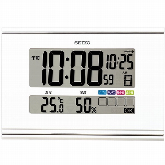 掛け時計｜セイコー(SEIKO) 掛け時計 電波時計 デジタル 温度計 湿度 