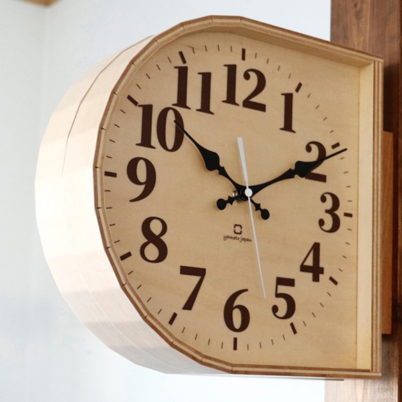 掛け時計｜掛け時計 木製 壁掛け 両面時計 アナログ 北欧 天然木