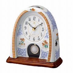 置き時計｜リズム時計(RHYTHM) 置き時計 有田焼 陶器 振り子 アナログ 